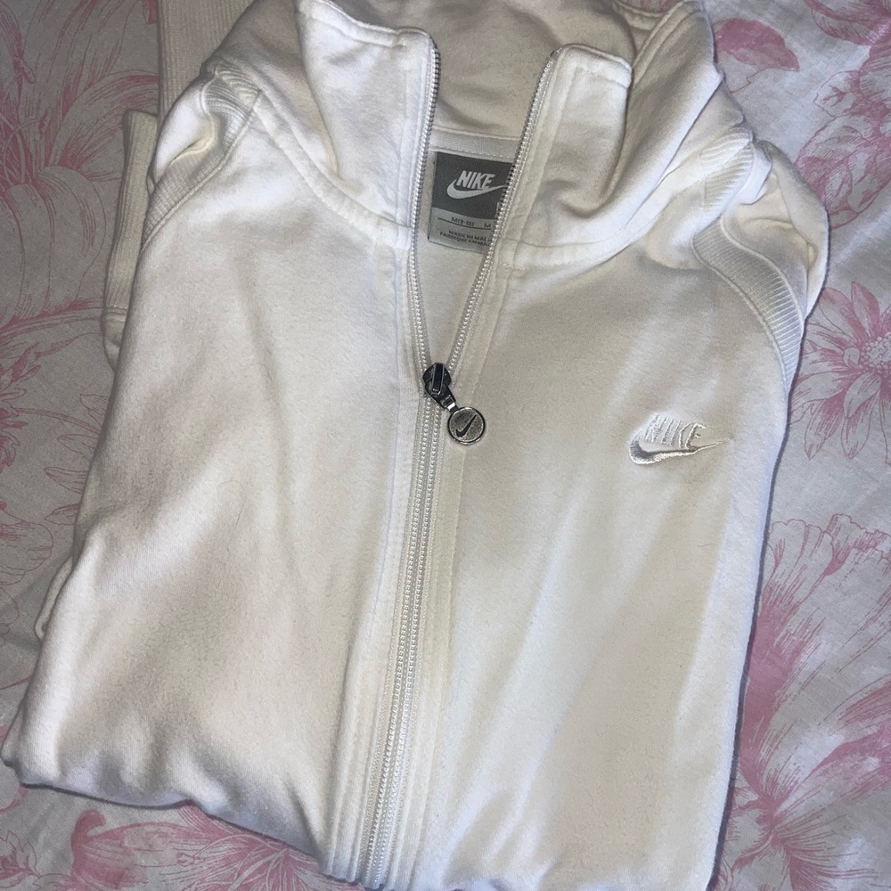 Nike cotton white zip up